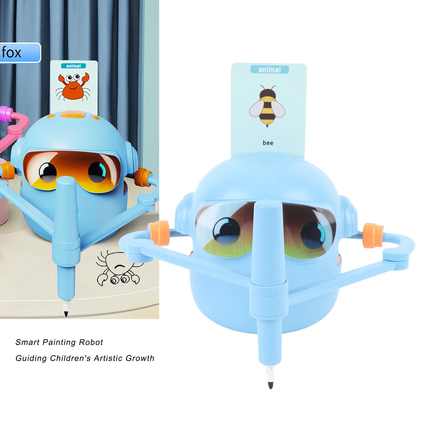 Kids Drawing Robot Interactive Educational Auto Drawing Robot with 100 Cards for Boys Girls Preschool Learning Painting Robot