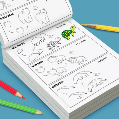 Kids Step by Step Drawing Book DIY Coloring Pages Learn How to Draw Easy Tutorial Creative Art Activity Gift for Children