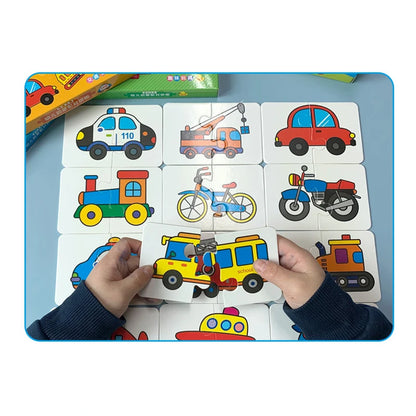 Matching Card Game for Kids Developing Puzzle Baby Cognitive Fruit Animal Learning Montessori Early Educational Puzzle Toy