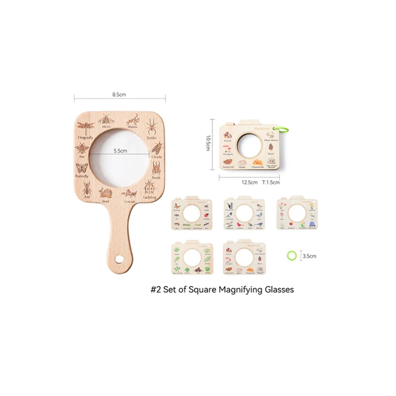 Kid Outdoor Explorer Kit Insect Leaf Cognitive Exploration Toy Montessori Toy Kid Wooden Wilderness Adventure Game Set Baby Gift