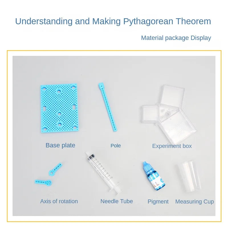 Montessori Pythagorean Theorem Demonstration Experiment Set Mathematics Model Education Aid DIY for Boy Girl Kids Toys Gifts