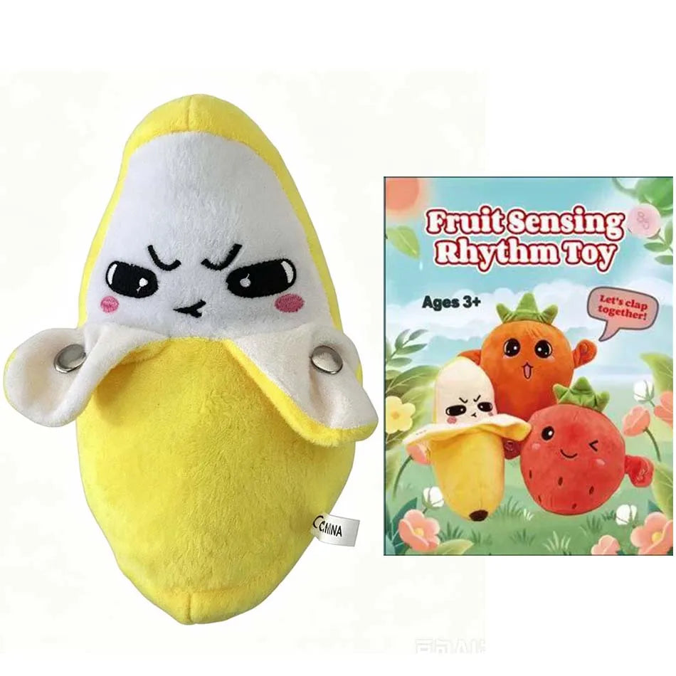 Kids Banana Fruit Induction Beat Toy Creative Music Dolls Kawaii Parent-child Toys Sensory Party Game Collectible Toy