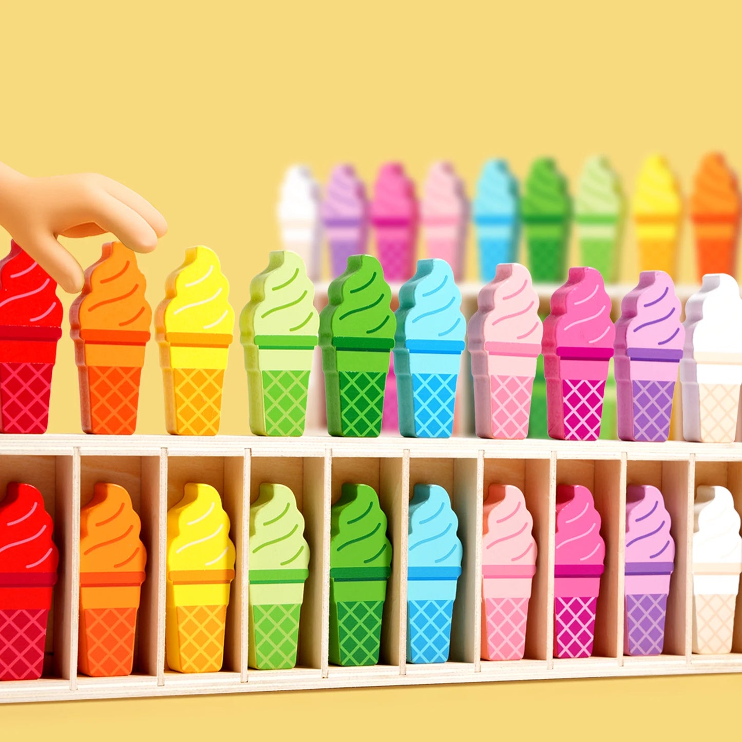 Creative Ice Cream Matching Interactive Game Memory Brain Training Color Cognition Learning Educational Toys for Kids Boys Girls