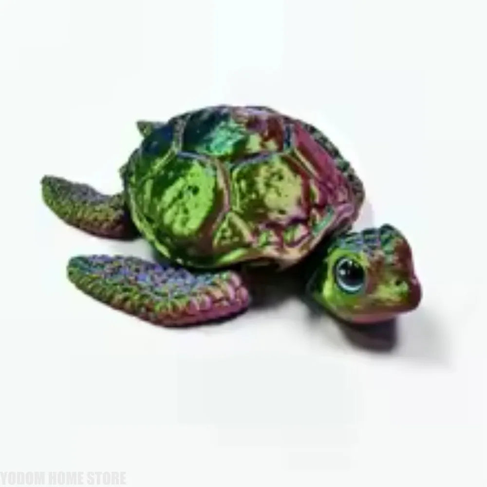 Creative Kids 3D Printed Turtle Figurine Movable Joints Desktop Decor for Christmas Birthday Gifts Decoration Crafts Figurines