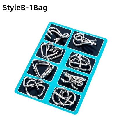 Montessori Series 8 Pcs Metal Educational Toys - Intelligence Interactive Game Unlock Widgets Kids Stress Relief Unique Toy