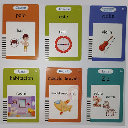 Kids Montessori Toys English Learning Card with Children Stories in Spanish Russian Alphabet French - Educational Teaching Tool