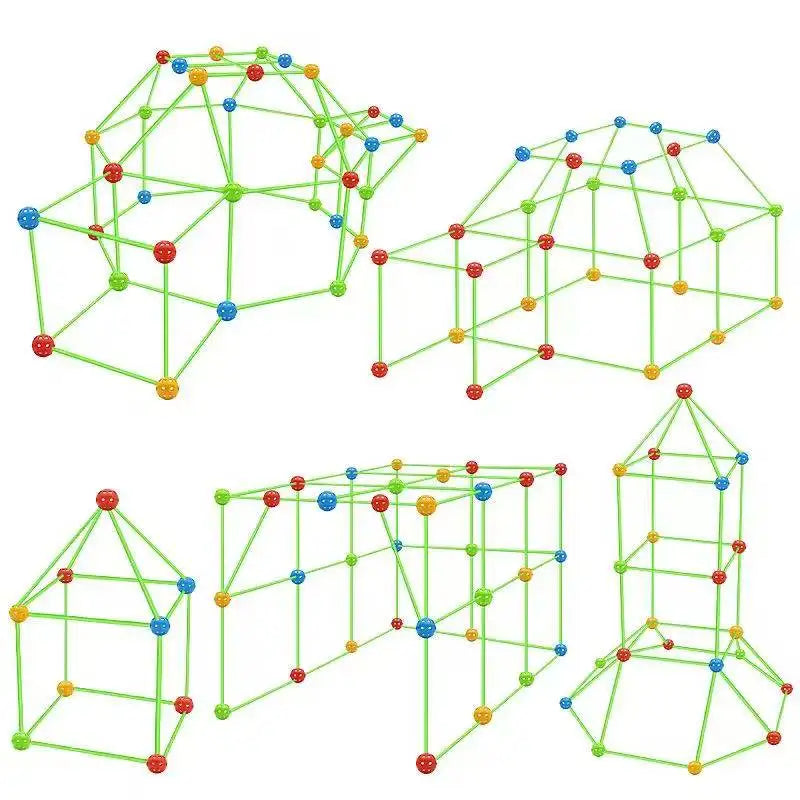 Kids Creative Fort Building Blocks Indoor Tent Brick Kit DIY Educational Building Castle Assembled Toys Ball Games Toy Gift
