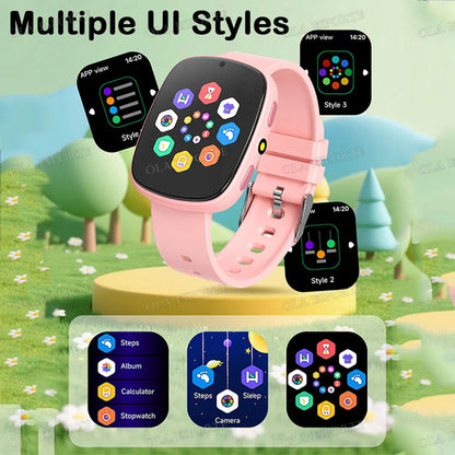 Kids Smart Watch Multiple Games HD Camera LED Flashlight Alarm Clock Calculator Sleep Monitoring Children's Smartwatch Gift HT30