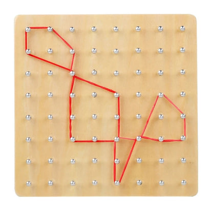 Wooden Geoboard Mathematical Learning Toy With Elastic Rubber Bands For Kids Toddler Early Learning And Creative Play F19E