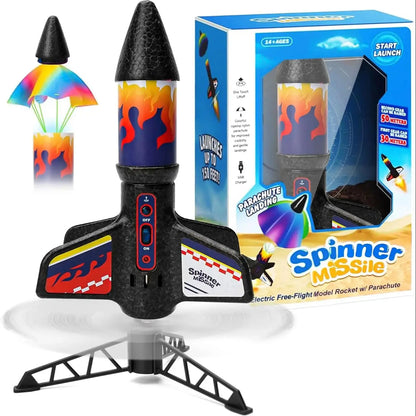 Kid Electric Rocket Launcher Toys Outdoor Model Rocket Kit Exploration Skyrocket With Parachute Game for Boy Girl