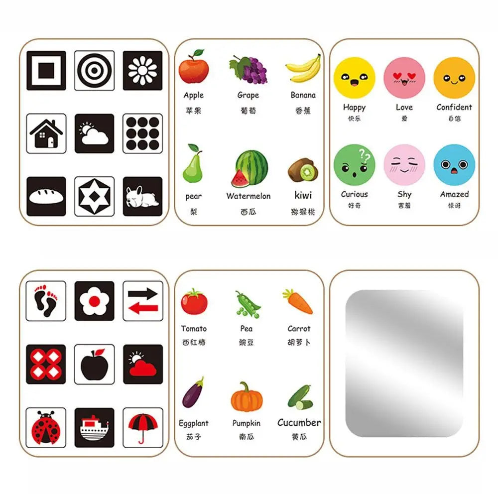 Creative Baby Cognitive Card Double Sided Vertical Screen Sight Words Cards Digital Format Cartoon Digital Animal Card
