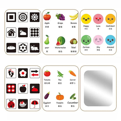 Creative Baby Cognitive Card Double Sided Vertical Screen Sight Words Cards Digital Format Cartoon Digital Animal Card