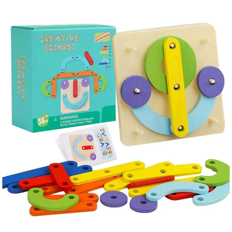 Montessori Game Creative Toy Graphics Geometric Pegboard Puzzle Childhood Educational Toys For Preschool Children Kids Gifts