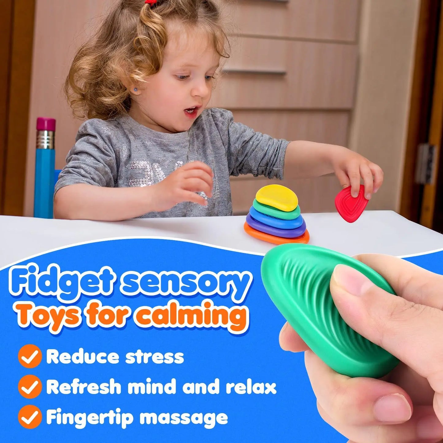 Silicone Sensory Strip Fidget Toys Kids Autism Decompression Calming Fidgeting Toy Adults Stress Desk Anxiety Relief Sensory Toy