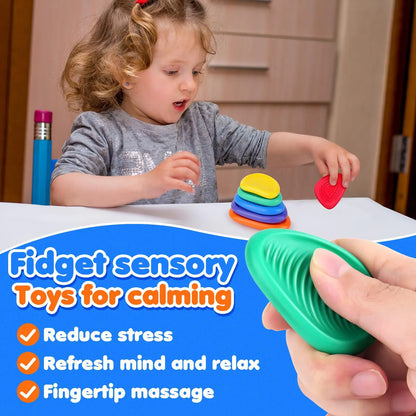 Silicone Sensory Strip Fidget Toys Kids Autism Decompression Calming Fidgeting Toy Adults Stress Desk Anxiety Relief Sensory Toy