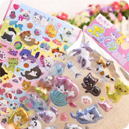 Creative Animals Party 2 in 1 Cartoon 3D Decor Stickers Scrapbooking Diy Journal Stationery Stickers Stationery Cute Stickers