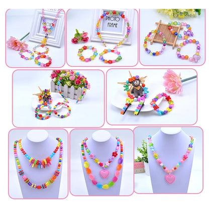 Children Creative DIY Beads Toy With Whole Accessory Set/ Kids Girls Handmade Art Craft Educational Toys for Gifts And Presents