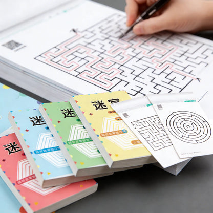 64-Pages Kids Maze Activity Book Concentration Brain Training Workbook Early Educational Intelligence Puzzle Book for Toddlers