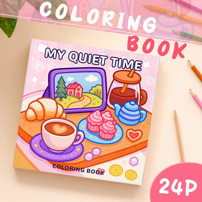 MY QUIET TIME Coloring Book 24Pages Playful Fantasy Adventures, Fun Stress - Relieving Coloring for Family Creativity at Home