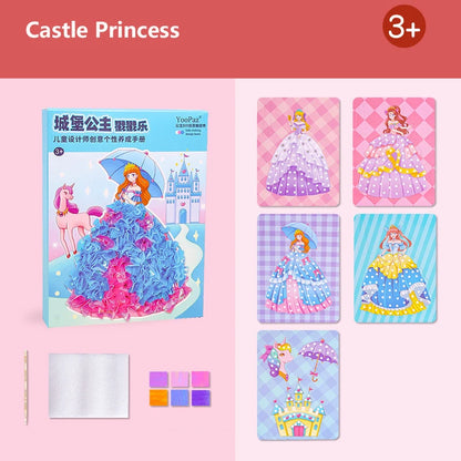 Children's Fabric Art Craze Poke Drawing Craft Toys Creative Puzzle Puncture Painting Poking Sticker Kids Birthday Gift For Girl