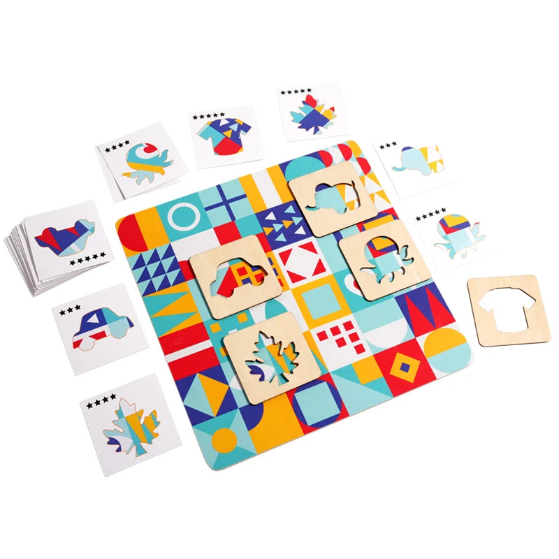 Color Master Puzzle Board with Vivid Geometric Shapes. Boost Kids Creativity and Early Cognition via Matching Play.