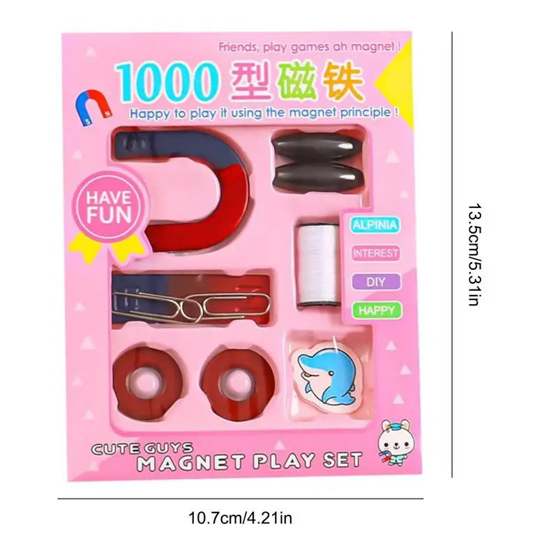 Kids Physics Science Experiment Toy Kit U-shaped Magnet Compass Set Science Physics Educational Learning Toys Birthday Gift