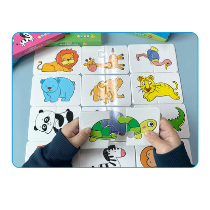 Matching Card Game for Kids Developing Puzzle Baby Cognitive Fruit Animal Learning Montessori Early Educational Puzzle Toy