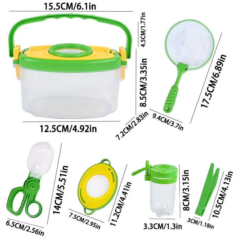 Outdoor Exploration Magnifying Glass, Insect Handheld Observation Box, Capture Tool, Butterfly Net Cage, Insect Trap, Clamp
