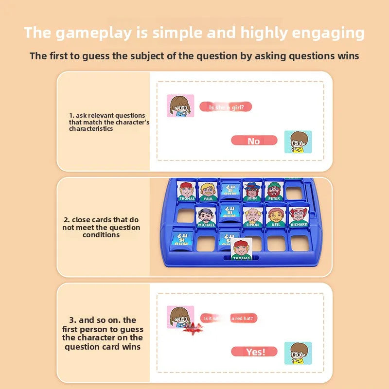 Cross-Border Guess Who Am I Board Game Kids Parent-Child Interactive Educational Logical Thinking Intellectual Desktop Card Toy