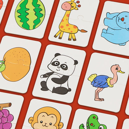 Matching Card Game for Kids Developing Puzzle Baby Cognitive Fruit Animal Learning Montessori Early Educational Puzzle Toy