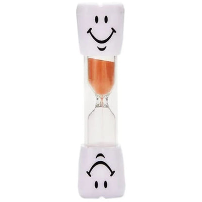 Creative Kids 3-Minute Toothbrushing Timer Hourglass Cartoon Smiling Face Anti-Fall Plastic Educational Fun Student Gift