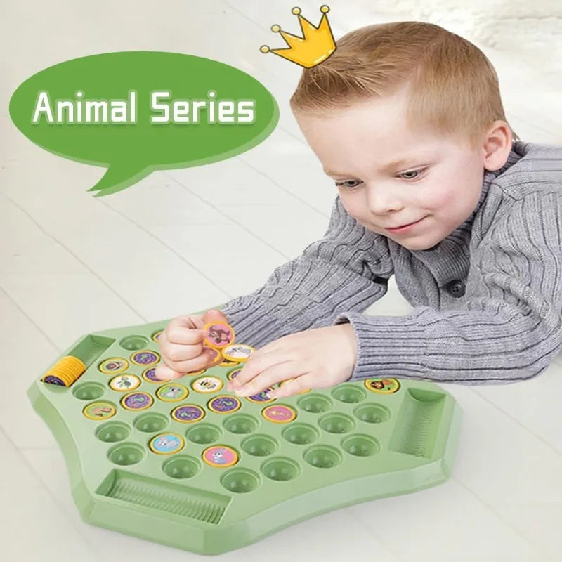 Kids Battle Chess Educational Toy Observation Concentration Training Fun Animal Flip Chess Parent-child Interactive Game ToysNEW