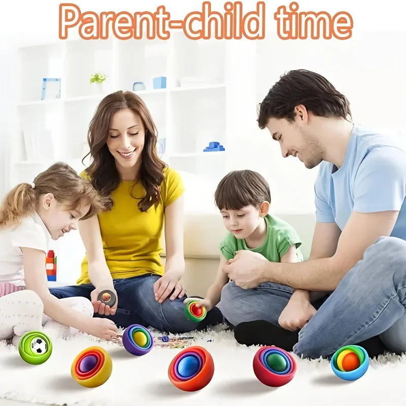 3D Rotation Ball Fidget Gyro Sensory Toys Hand Fidget Spinner Gyroscope Toys for 5 To 10 ADHD Autism Stress Relief Toy