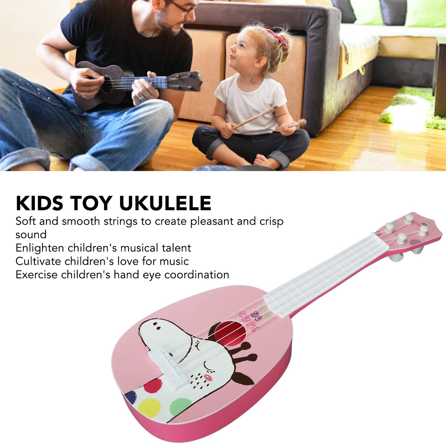 Guitar Musical Kids Ukulele Guitar Toys Enlightenment Musical Instrument Early Education for Children Gift