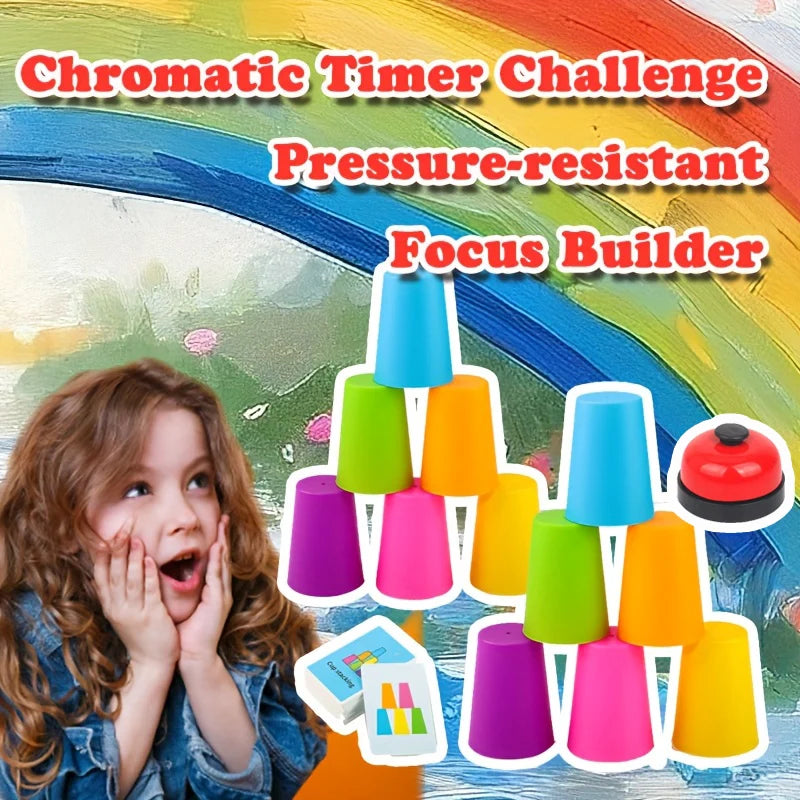 Kids Speed Training Toys Stack Cup Battle Table Game Indoor Family Party Game Toys Color Cognition Logic Training Classic Game