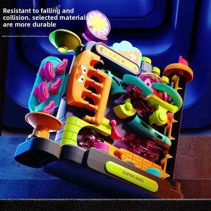 Children Educational Montessori Toys Multilayer Track Adventure Game Rail Rolling Ball Model Interactive Brain Christmas Gift