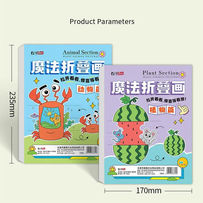 Magic Folding Drawing Book For Kids Creative Paper Craft Activity Book Fun Learning Art 4 Books Set For Children