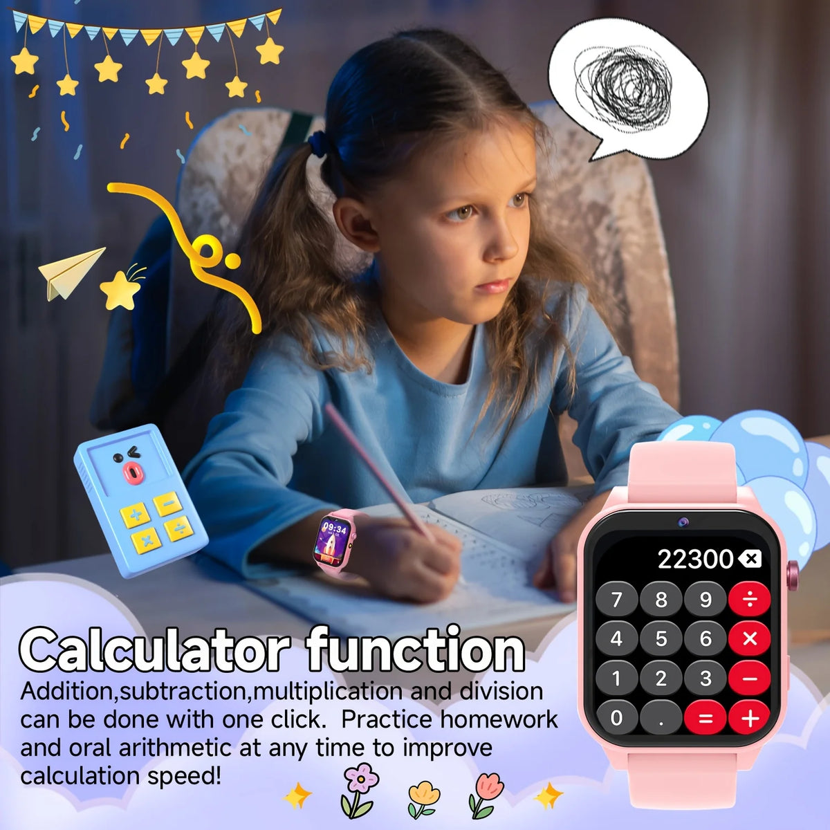 Kids Smart Learning Watch with Educational Games, Camera & Music Player - Touch Screen Kids Tablet for & Ages 3+, Pedometer