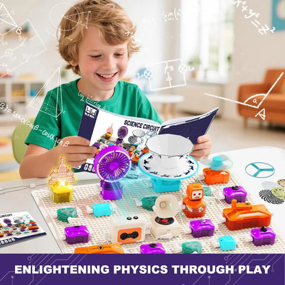 68PCS Kids Science Circuit Kit - 450+ STEM Projects! Rotational Imaging, Sound Recording & Playback,Electronics Exploration Toy