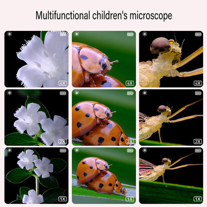 Kids Digital Microscope 500X Portable USB Charging with Photo Video Function Silicone Case Educational Science Toy for Children