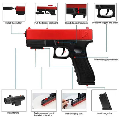 Kids & Adults Outdoor Game Toy, Play Blaster with Dual Magazines and Accessories