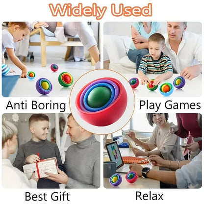 3D Rotation Ball Fidget Gyro Sensory Toys Hand Fidget Spinner Gyroscope Toys for 5 To 10 ADHD Autism Stress Relief Toy