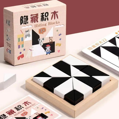 Montessori Geometric Shape Puzzles Building Blocks Wooden 3D Jigsaw Puzzle Kids Educational Logical Thinking Training Game Gifts
