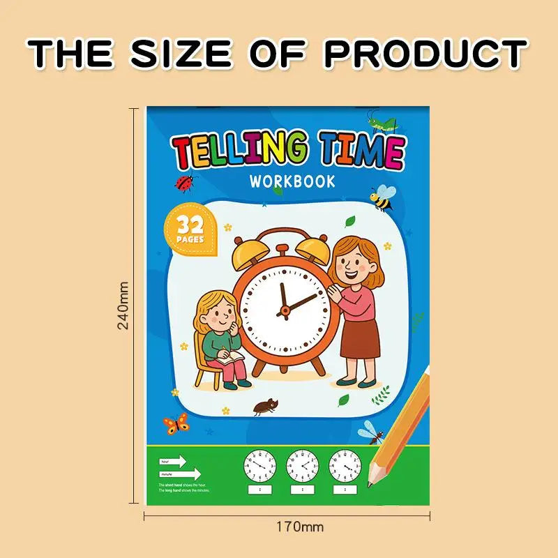Children's Workbook On Learning Time Concepts With Reading And Math Practice Sheets For Home And Kindergarten Activities