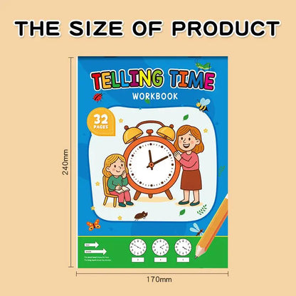 Children's Workbook On Learning Time Concepts With Reading And Math Practice Sheets For Home And Kindergarten Activities