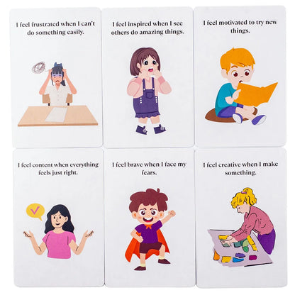 Kids Adults Emotions Flashcards 110pcs Emotional Recognition & Expression Fun Learning Game Interactive Board Playing Cards Set