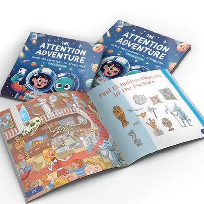 5PCS The Attention Adventure Books for Kids – Fun Games & Exercises to Strengthen Focus and Concentration Skills