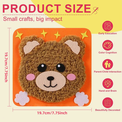 First Sewing Kit for Beginner Kids Arts Crafts DIY Embroidery Projects Animal Dolls Set Gift for Girls Boys Learn to Sew Felt Cr