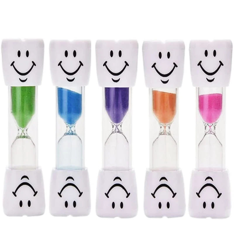 Creative Kids 3-Minute Toothbrush Timer Hourglass with Cartoon Smiling Face Anti-Fall Educational Fun Plastic Student Gift