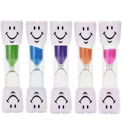 Creative Kids 3-Minute Toothbrush Timer Hourglass with Cartoon Smiling Face Anti-Fall Educational Fun Plastic Student Gift